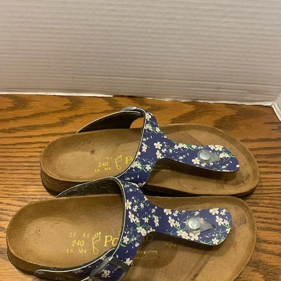 Papillio Navy Floral Sandals Size 6L 4M Great comfort shoes - Picture 3 of 10